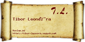 Tibor Leonóra névjegykártya
